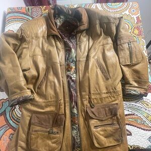 Men's Brown Leather Field Jacket